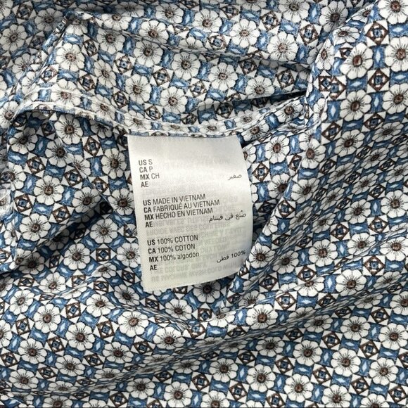 Tasso Elba Novelty Woven Cotton Mens Button Down - Picture 7 of 9